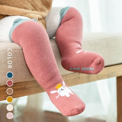 0-3T Autumn Winter Warm Newborn baby Stockings New born Boys Girls Animals Cartoon Thick Knee High Stocking Socks