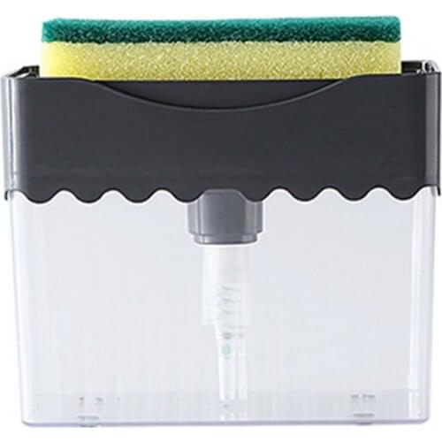 Liquid Pump Dispenser Wave Pattern 2 in 1 Design ABS Manual Press Soap Organizer with Sponge Kitchen Soap Dispenser