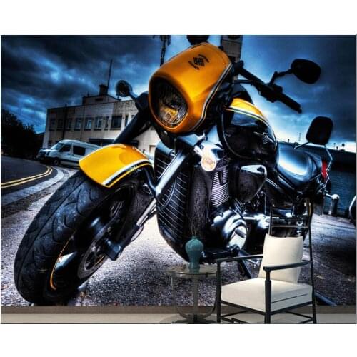 Custom photo mural 3d wallpaper Retro motorcycle street landscape background living room home decor wallpaper for walls 3 d