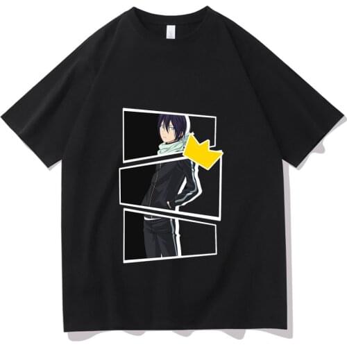 Japanese Manga Noragami Yato T Shirt Men Kawaii Manga Harajuku Tee Casual Male Hip Hop Tops Funny Cartoon Unisex T-shirt