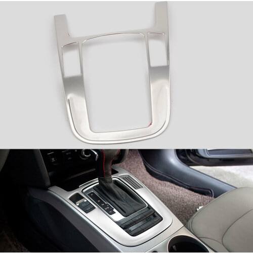 Chrome Console Gear Shift Frame Cover Trim Stainless Sticker Interior Fit for Audi A4 B8 A5 Car accessories Auto Car-Styling