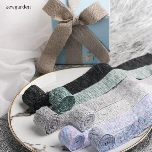 Kewgarden 25mm 1" Snowflake Woolen Yarn Ribbon DIY Bow Hair Accessories Satin Ribbon Handmade Tape Packing Webbing 10 Yards