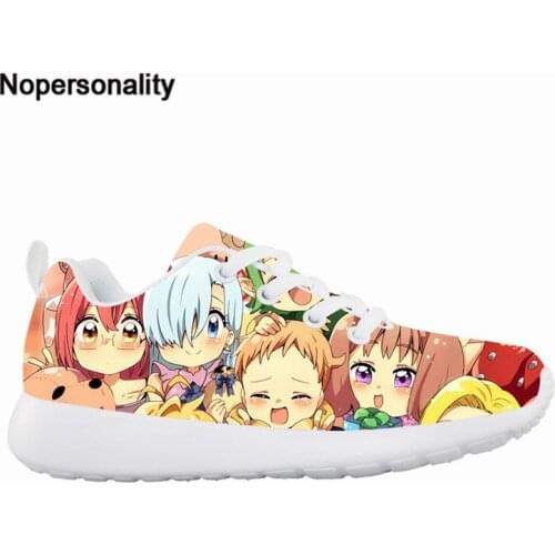 Cartoon Seven Deadly Print Sneakers for Boys KidsLace Up Sneakers Casual Children Spring/Autumn Flat Shoes Kids Walking Shoes