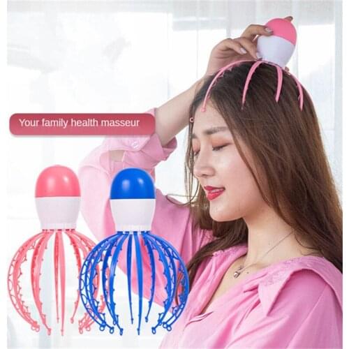 Scalp Head Massager Electric Claw Alleviate Fatigue Vibration Anti Stress Massage Rechargeable Battery Octopus Massage Device
