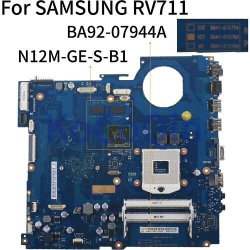 KoCoQin Laptop motherboard For SAMSUNG RV411 RV511 RV711 Mainboard BA41-01576A BA92-07944A N12M-GE-S-B1 HM55