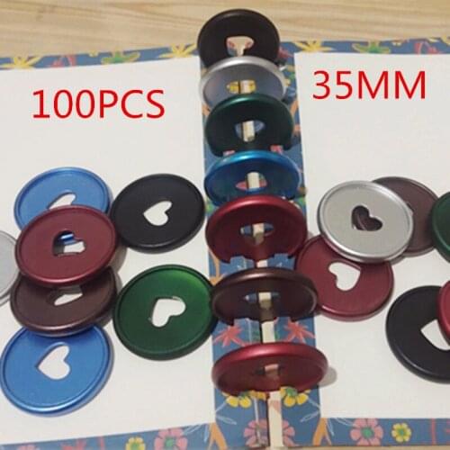 100PCS35MM Frosted Loose-leaf Button Mushroom Hole Notebook Frosted DIY 360 Degree CD Button Office Supplies Binding