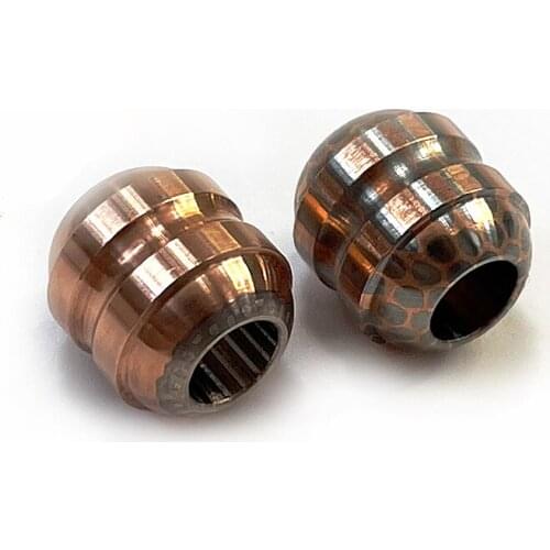 EDC Copper Titanium Pendant DIY Brass Beads Titanium Alloy Paracord Bead Keyring Zipper Accessory Bracelet Beads C