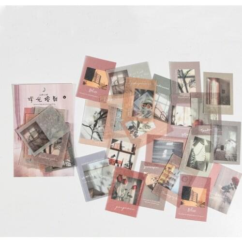 40pcs/bag Vintage Time Letter Series Journal Decorative Washi Stickers Scrapbooking Stick Label Diary Album Stickers