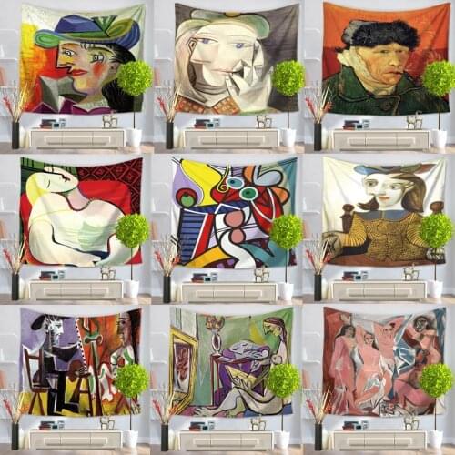 Painting Art Wall Tapestry Sunflower Pattern Abstract Painting Home Decorative Home Decorative Door Curtain Tapestry