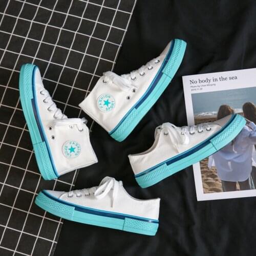 2020 Autumn New White Canvas women shoes High Top Vulcanized Basket Femme Platform Shoes Lace up Casual Walking Chaussures Femme