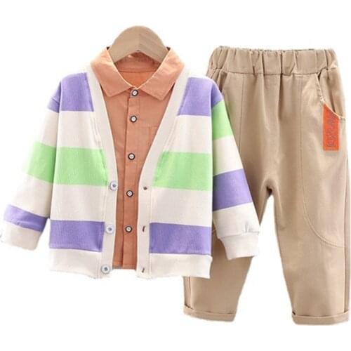 New Spring Autumn Baby Boys Clothes Children Fashion Cotton Jacket Shirt Pants 3Pcs/Sets Toddler Casual Outfits Kids Tracksuits