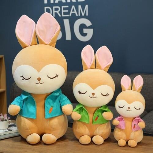 30/40/60CM New Plush Dream Rabbit Stuffed Animals Doll Cushion Rabbit With Clothes Toy Soft Christmas Decor For Kids Gifts