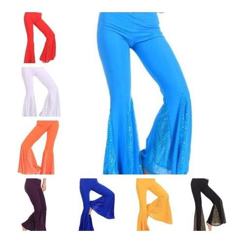 Wholesale belly dance clothes mesh belly dance trousers girls sexy split belly dance pants women belly dance trousers