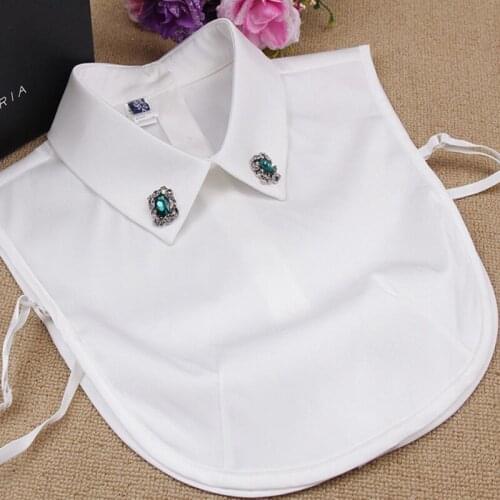 Removable decorative crystal stand turn downn Shirt Decorative girl favouriate women gift fake false collar shirt blouse collier