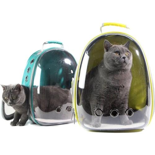 Pet Cat Carrier Transparent Dog Backpack For Small Dogs Puppy Bag Panoramic Space Capsule Travel Airline Handbag Breathable