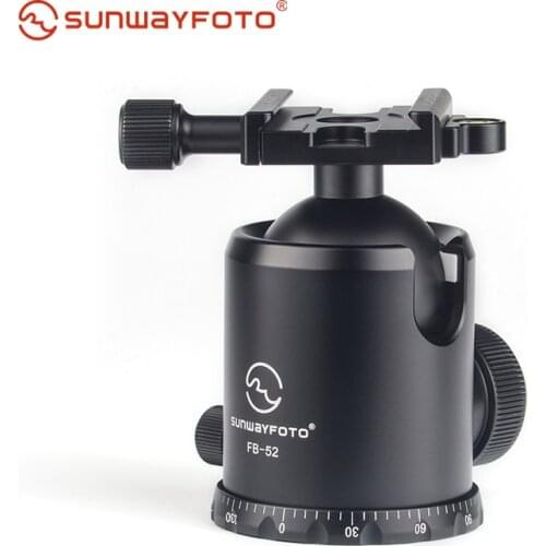 SUNWAYFOTO FB-52 Tripod Ball Head Panoramic Head for DSLR Camera with Quick Release Plate& Aluminum Panoramic Tripod Head