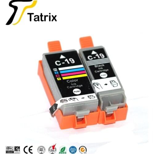 Tatrix BCI-19BK BCI-19C BCI-19 BCI19 BCI 19 Premium Color Compatible Printer Ink Cartridge for Canon PIXUS IP100 IP110 MINI360