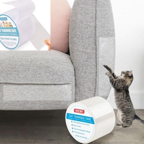 3/5/10m Long Anti-Scratch Cat Kitten Training Tape PVC Cat Scratching Sofa Furniture Protectors Pet Cat Supplies C42