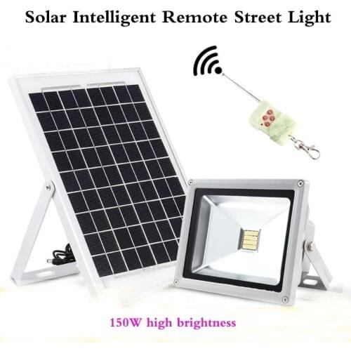 Solar street light 150 W high brightness Project Light Courtyard Street Park Factory Intelligent Remote Floodlight
