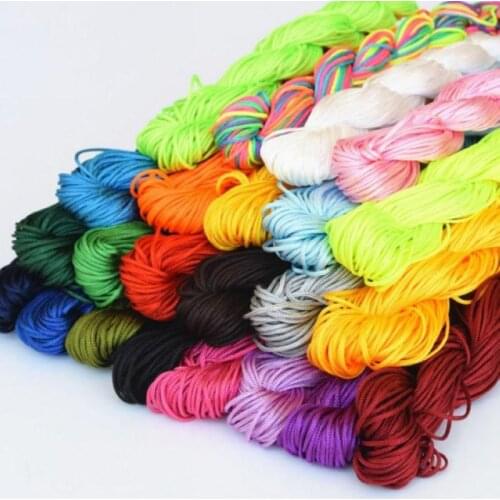 Chinese Knot Satin Nylon Braided Cord Macrame Beading Bracelet Jewelry Thread Cords 2mm