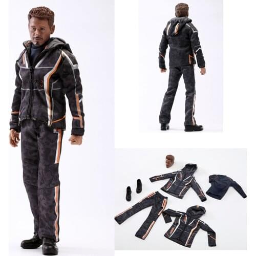 XT-001 1/6 Scale Male Figure Accessory Tony Nano Combat Uniform Set Shoulder Deluxe Edition Head Clothes Shoes Accessories Model