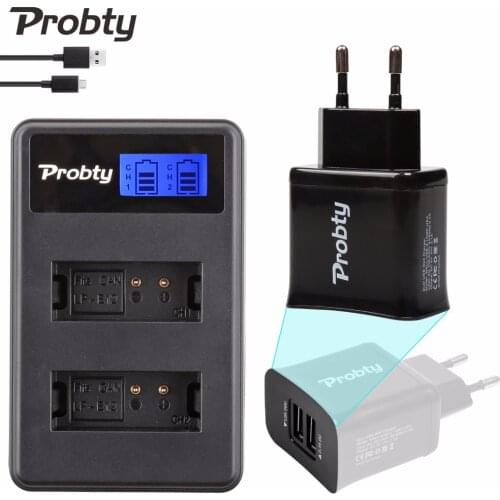 Probty LP-E12 LP E12 LPE12 LCD USB Dual Charger + 2-Port USB Plug For Canon M 100D Kiss X7 Rebel SL1 EOS M10 Camera