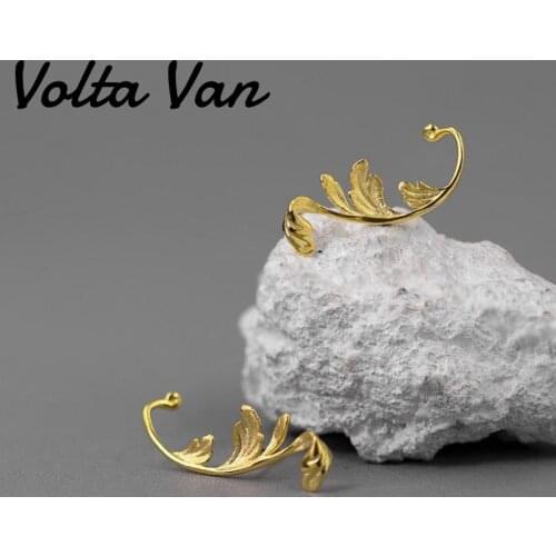 Volta Van 925 Sterling Silver Stud Earrings 2021 New Elegant Fine Jewelry Classic Leaves Nature Anniversary Wedding Earrings