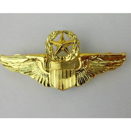WWII US Army Aviator Pilot Wings Badge USAAF Wing Pin Golden-0055 Military Store