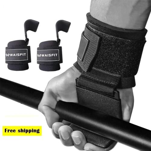1 Pair Fitness Weight Lifting Hook Gym Fitness Weightlifting Training Grips Straps Wrist Support Weights Power Dumbbell Hook