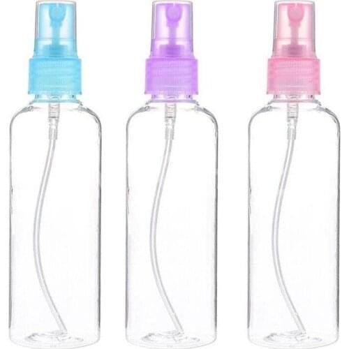 10pcs 100ml Spray Bottles Cute Pink Empty Plastic Clear Small Travel Bottles Fine Mist Atomizer for Perfume Cosmetic Containers