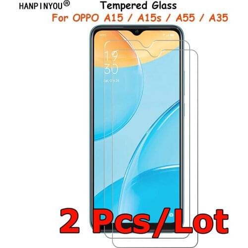 2 Pcs/Lot For OPPO A15 / A15s / A55 6.52" Tempered Glass Screen Protector Ultra Thin Explosion-proof Protective Film