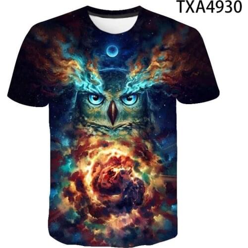 2020 New Arrival Summer Fashion Casual T Shirt Men Women Children Owl 3D Printed T-Shirt Cool Boy Girl Tshirt Boy Girl Tops Tee