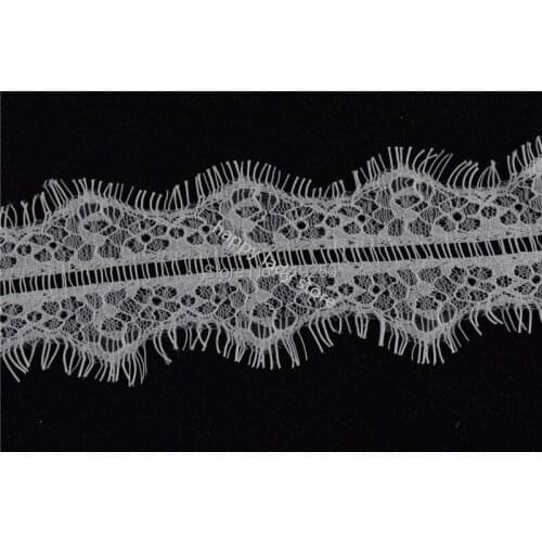 30Pcs 3yards Black and white Nylon Cheap Eyelash Lace Trim For Wedding Dress DIY Decorative