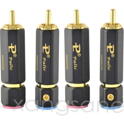 4 pcs Palic High Quality Gold Plated RCA Plug Lock Collect Solder Connector