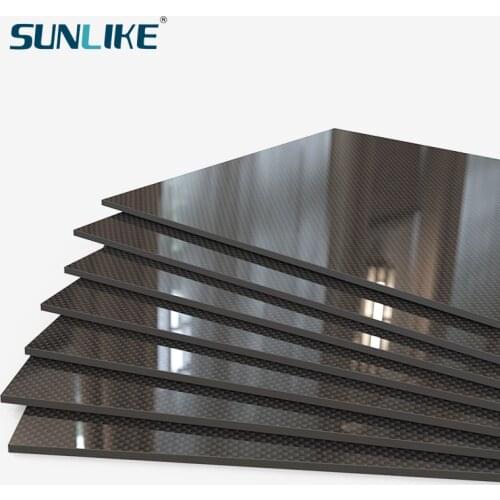 400mm X 200MM Glossy Surface 3K Carbon Fiber Sheet Plate Panel 0.25mm 0.5mm 1mm 1.5mm 2mm 3mm 4mm 5mm 6mm High Composite Hardne