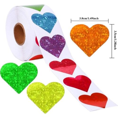 500pcs Colorful Love Heart Stickers Valentiness Day Handmade Decoration Holiday Birthday Party Favors Envelope Card Labels