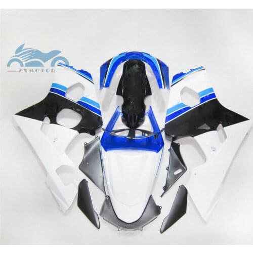 Free Custom Fairings kits for SUZUKI 2004 2005 GSXR600 R750 ABS motorcycle fairing kit 04 05 GSXR750 GSX R600 K4 white blue