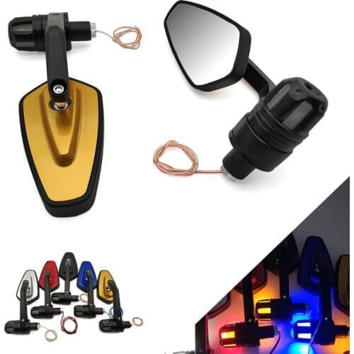 For MV Agusta Brutale 675 800 900 910 Suzuki Burgman 400 Motorcycle Side Mirror LED Handle Bar End Mirrors Turn Signal light
