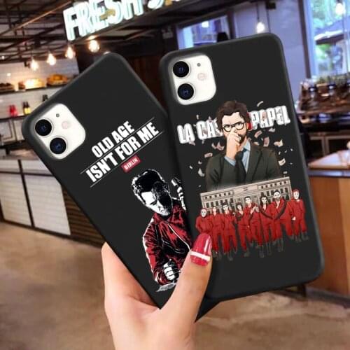 NEW Spain TV Money Heist House Paper black TPU soft phone case for iPhone 11 Pro Max Cover for 12pro X XS MAX XR 7 6S 8 Plus