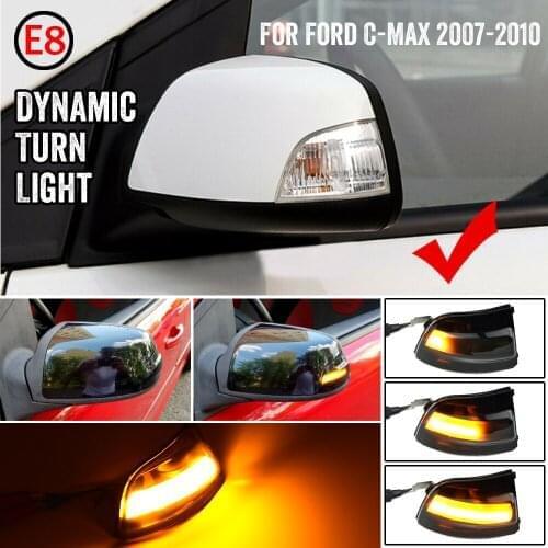 2Pcs Dynamic Turn Signal Light Car Rear View Mirror LED Indicator Blinker For FORD Focus 2 MK2 2004 - 2008 C-MAX