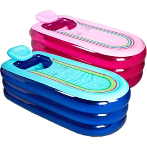 Shower Adults Portable Bathtub Large Pink Lid Inflatable Steam Portable Bathtubs Spa Sauna Piscina Rectangular Household EH60PB