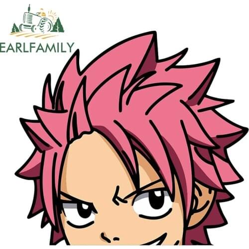EARLFAMILY 13cm x 12.1cm For Anime Peeker Fairy Tail Funny Car Stickers Personality Laptop Refrigerator VAN Decal Scratch-Proof