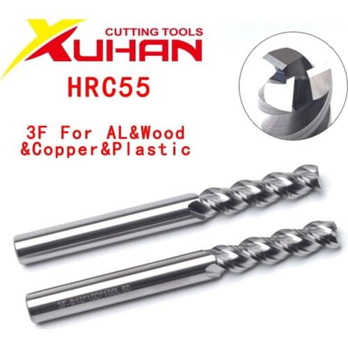Cnc Milling Cutter woodworking tools 3 Flutes Carbide End mill Aluminum Copper Wood Cutting Tools Tungsten Steel Milling Cutter