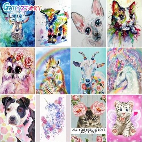 GATYZTORY Full Drill Diamond Painting Animal Rhinestone Kits Cross Stitch Mosaic Art Handmade Gift Home Decor