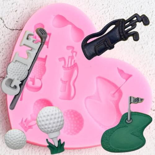 Golf Sport Glass Ball Silicone Mold Candy Chocolate Fondant Molds Sugarcraft DIY Party Cake Decorating Tools Cupcake Baking Mold