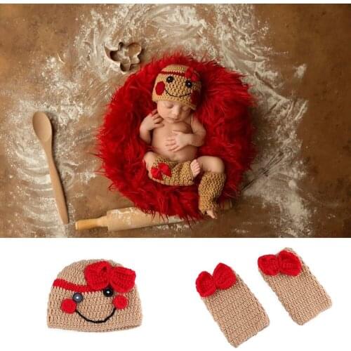 Crochet Clown Newborn Baby Photography Props Knitted Baby Hat Beanie New Born Coming Home Outfit Infant Halloween Costume