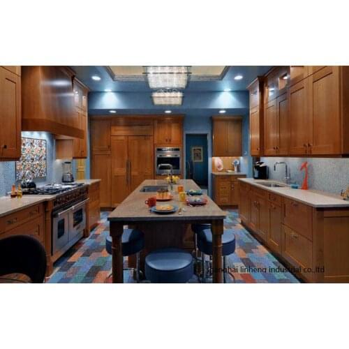 Solid wood kitchen cabinet(LH-SW094)
