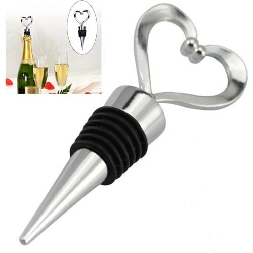 HOT 1PC Heart-shaped Metal Wine Stopper Reusable Bottle Stopper Portable Elegant Bottle Cap Plug Kitchen Accessories Bar Tools