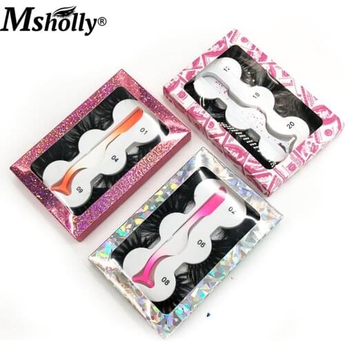 3 Pairs 25mm Mink False Lashes With Tweezers Makeup Tools Fake Eyelashes Set Wholesale Package Boxes Natural Fluffy Messy Beauty