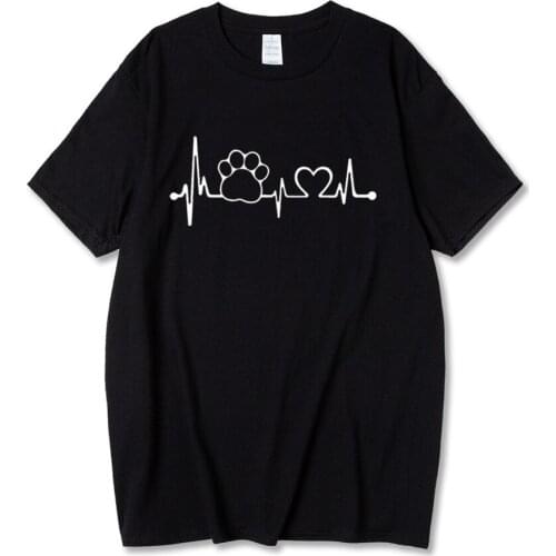2020 Paw Heartbeat Lifeline dog cat Women tshirt Cotton Casual Funny t shirt For Lady Girl Top Tee Hipster 13 Colors Drop Ship